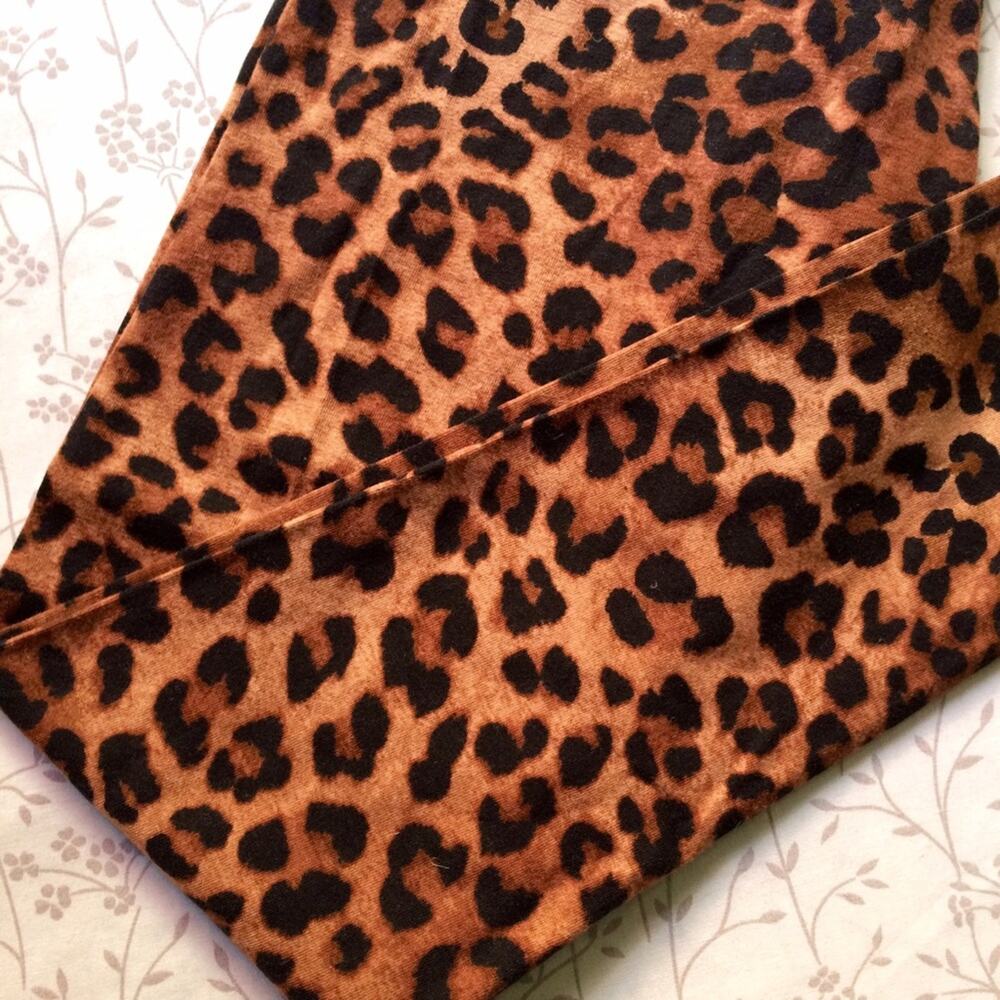 Material Girl Leopard Print Elastic Band Stretch Casual Leggings Size XS - Picture 5 of 8